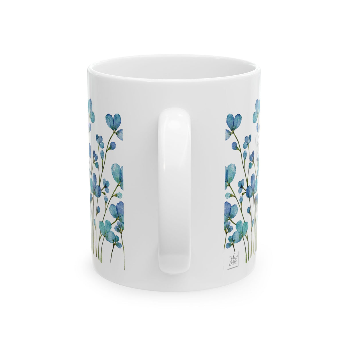 Grow A Little Wild” Mug – 11oz Ceramic with Blue Floral Design