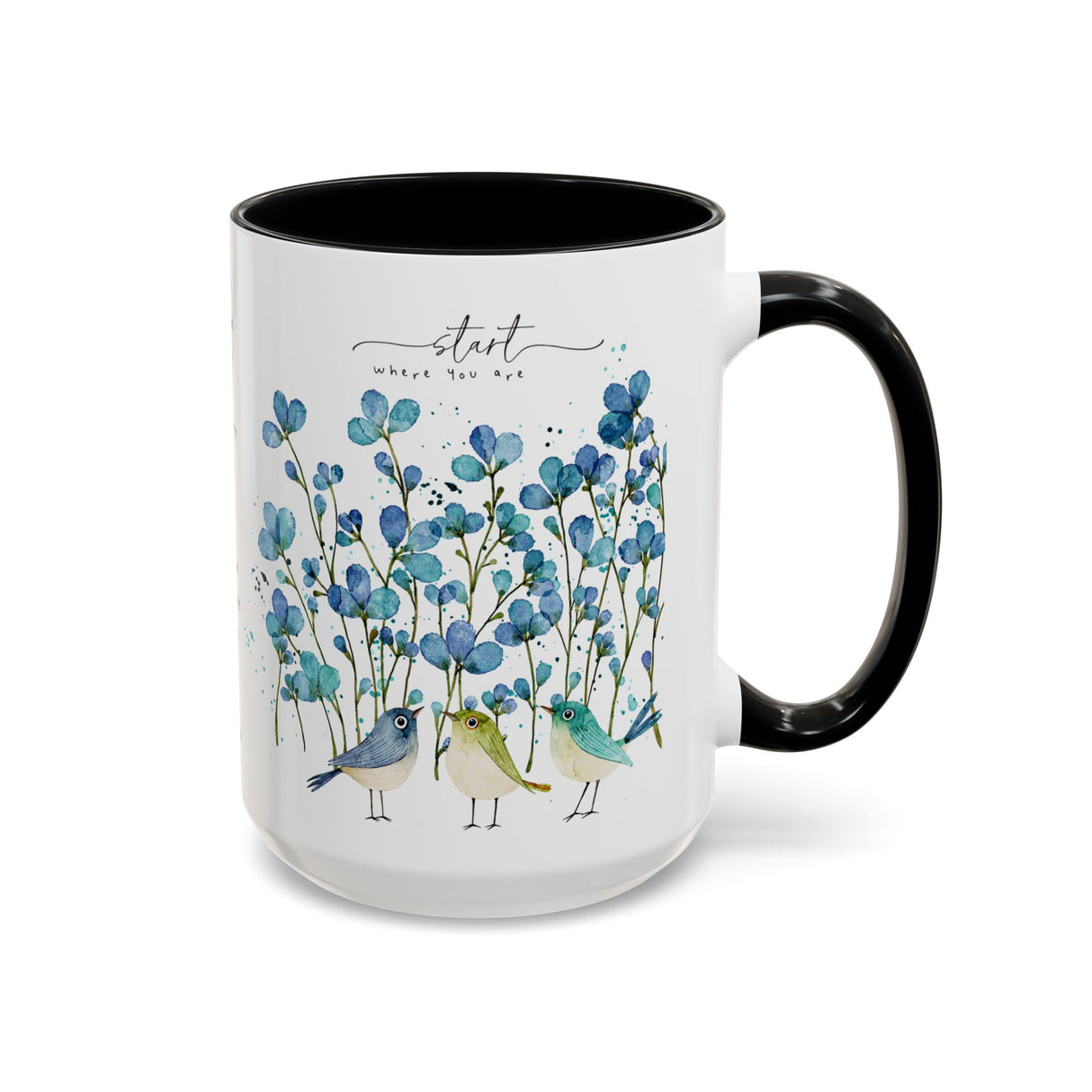 Start Where You Are Coffee Mug | Faith, Hope & Encouragement Gift with Birds and Flowers
