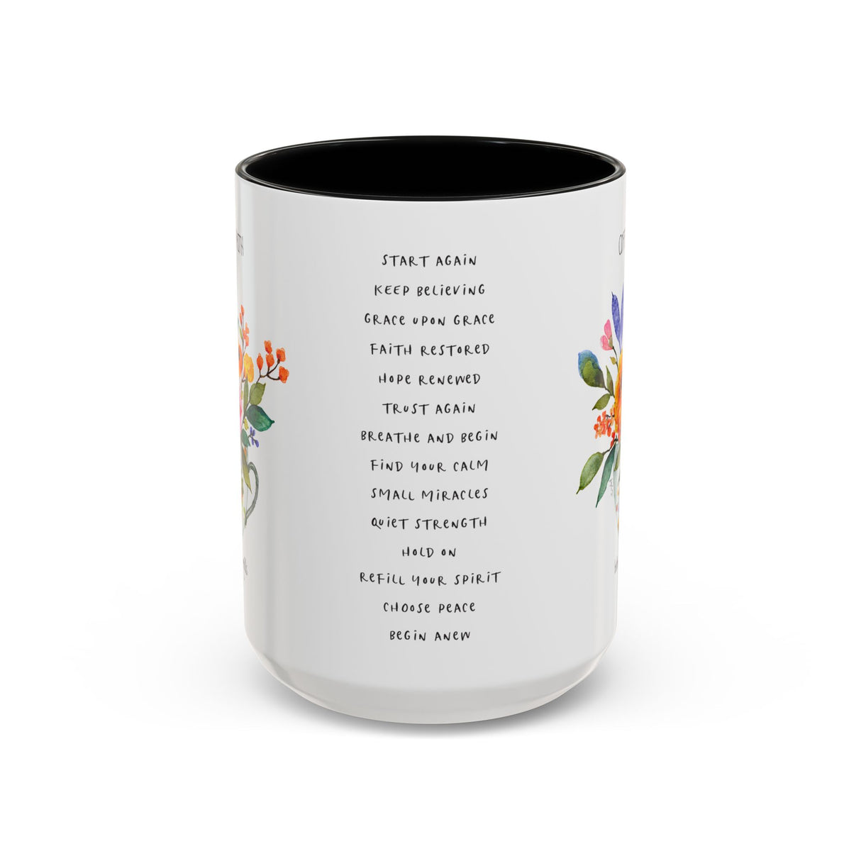 Faith-Inspired 15 oz Mug – “Coffee & Faith, Both Are Refillable” Encouraging Gift for Friends & Family