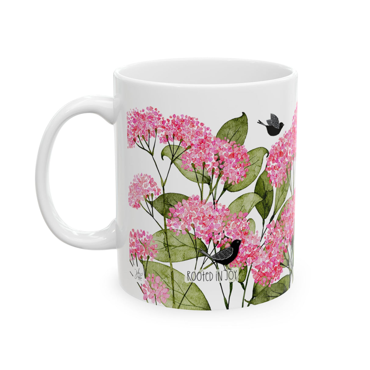 “Rooted in Joy” (11oz Ceramic) Inspirational Watercolor Mug