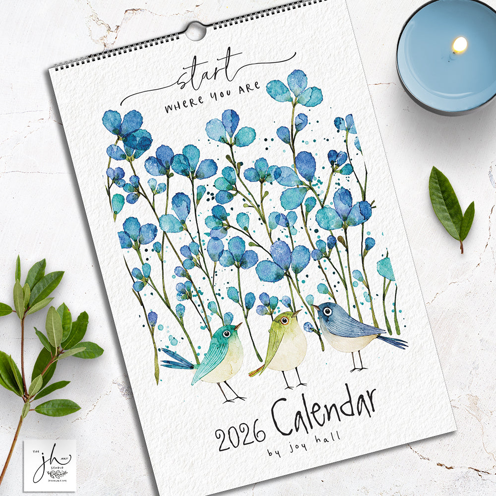 Start Where You Are 2026 Wall Calendar by Joy Hall (USA Shipping Only)
