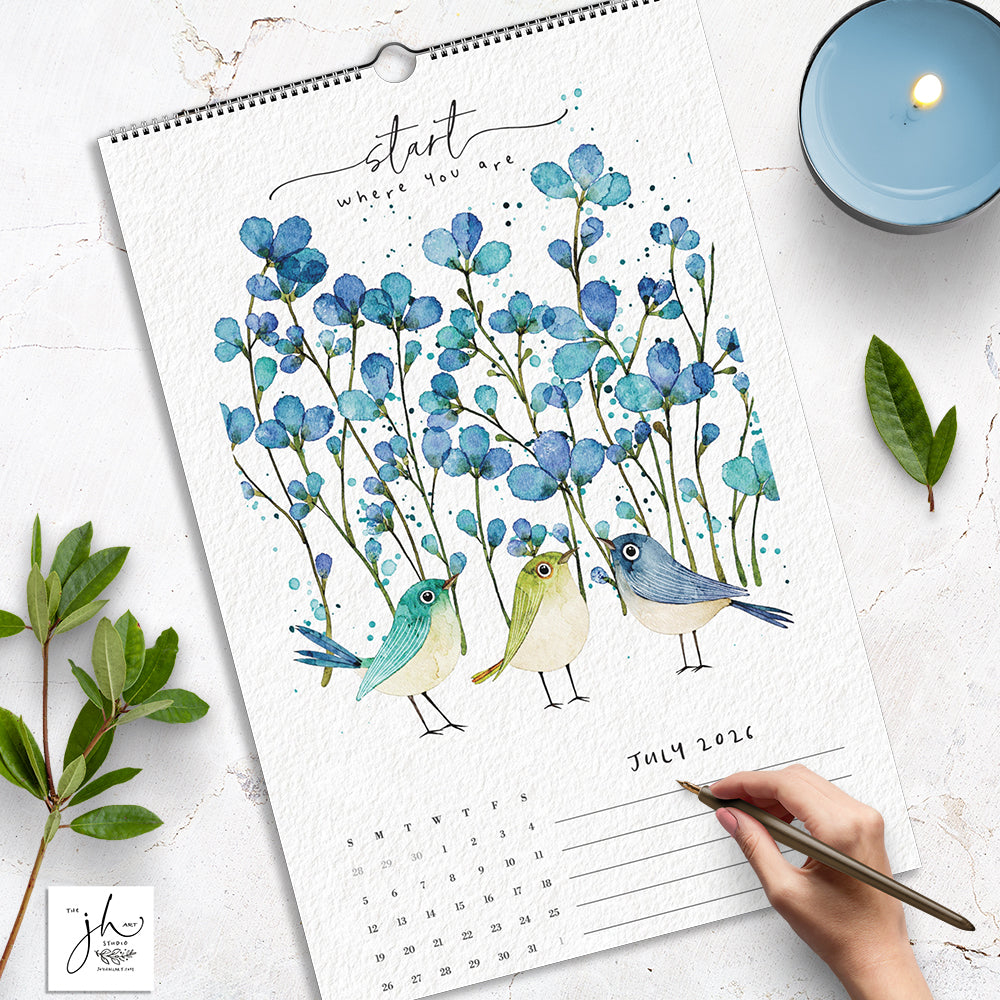 Start Where You Are 2026 Wall Calendar by Joy Hall (USA Shipping Only)