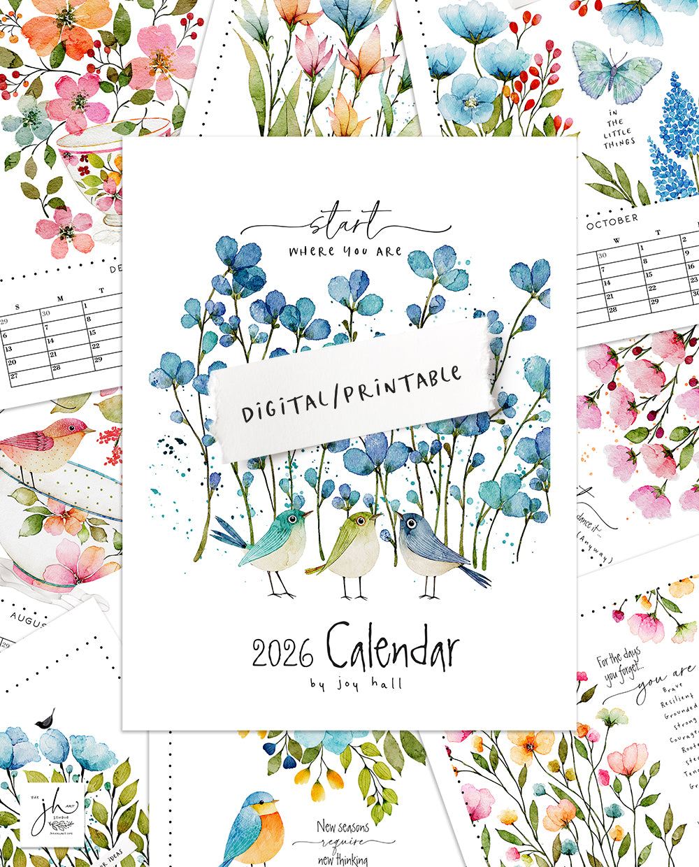 2026 Start Where You Are | Printable | 8.5x11 | Calendar