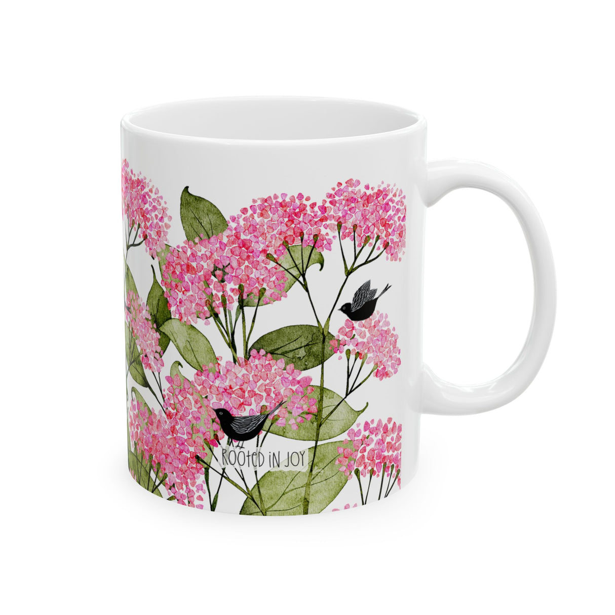 “Rooted in Joy” (11oz Ceramic) Inspirational Watercolor Mug