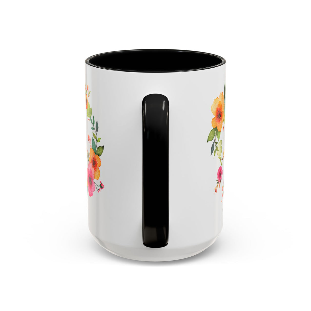 Hand-Drawn Floral Mug – “Be Brave, Fear Is Boring” Quote, Encouragement Gift for Her