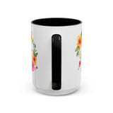 Hand-Drawn Floral Mug – “Be Brave, Fear Is Boring” Quote, Encouragement Gift for Her