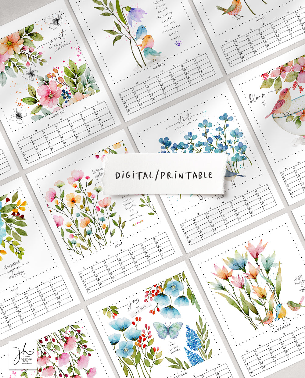 2026 Start Where You Are |  Printable | 8.5x11 | Calendar