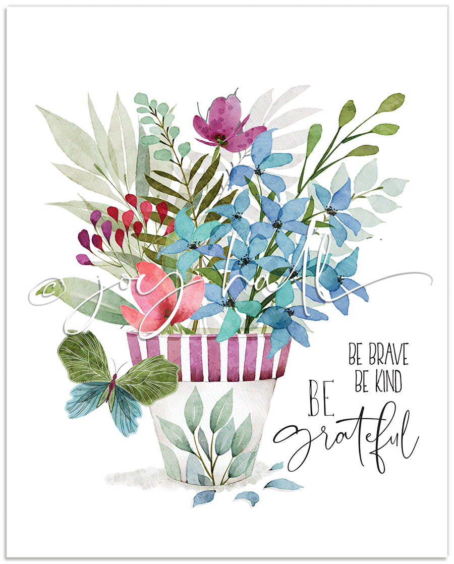 Be Grateful Floral Print