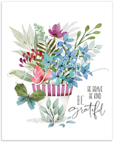 Be Grateful Floral Print