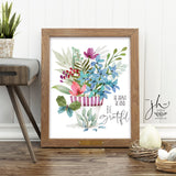 Be Grateful Floral Print