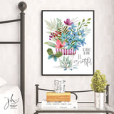Be Grateful Floral Print