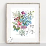 Be Grateful Floral Print